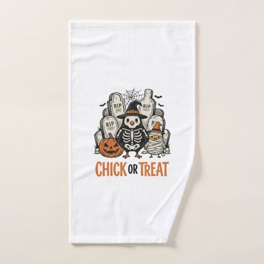 Lustiges Küken oder Halloween-Huhn Grafik_1 Handtuch (Handtuch)