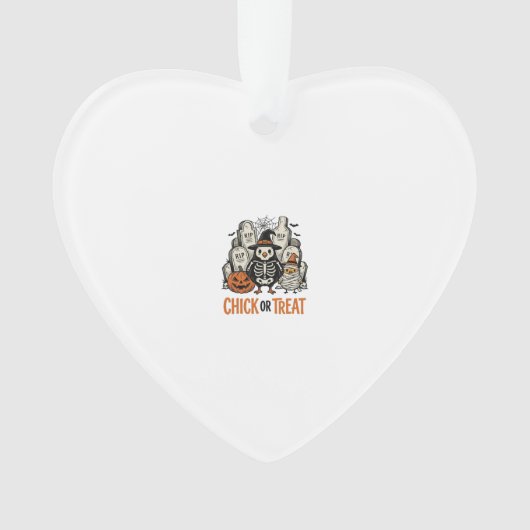 Lustiges Küken oder Halloween-Huhn Grafik_1 Ornament (Vorderseite)
