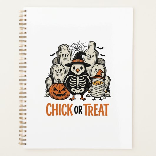 Lustiges Küken oder Halloween-Huhn Grafik_1 Planer (Vorderseite)