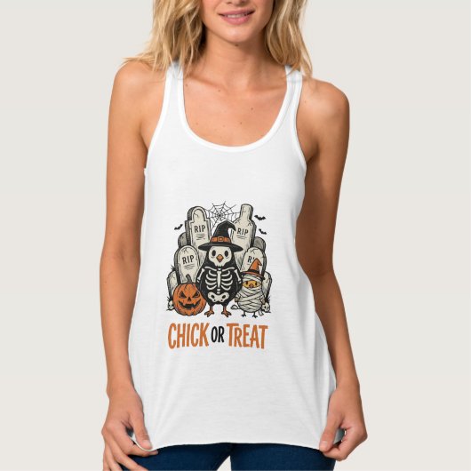 Lustiges Küken oder Halloween-Huhn Grafik_1 Tank Top (Vorderseite)