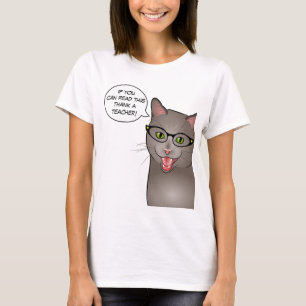 Lustiges kundengerechtes Shirt der Lehrer-Katze