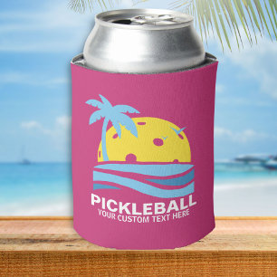 Lustiges kundenspezifisches Text-Rosa Pickleball Dosenkühler