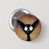 Lustiges Kunstknopf-Abzeichen der schwarzen Katze Button (Vorne & Hinten)