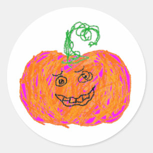 Lustiges Kürbis-Halloween-Aufkleberblatt Runder Aufkleber