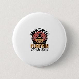 Lustiges Kürbis-Halloween-Vintage-Shirt-Design_1 Button