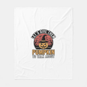 Lustiges Kürbis-Halloween-Vintage-Shirt-Design_1 Fleecedecke