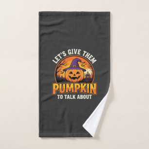 Lustiges Kürbis-Halloween-Wortspiel-Design_1 Handtuch