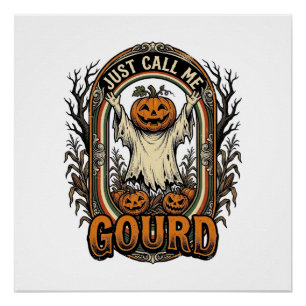 Lustiges Kürbisshirt Vintage Gravur Halloween Co Poster