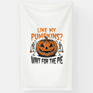 Lustiges Kürbisskelett Halloween Pie Shirt_1 Banner