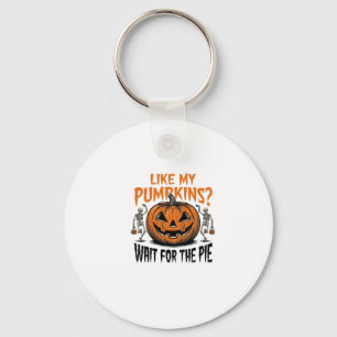 Lustiges Kürbisskelett Halloween Pie Shirt_1 Schlüsselanhänger