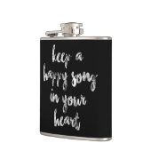 lustiges kursives Drehbuch HAPPY SONG | Flasche Flachmann (Links)