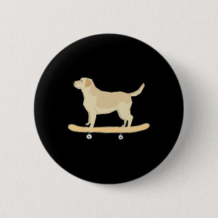 Lustiges Labrador Skateboard-hund T-Shirt Geschenk Button
