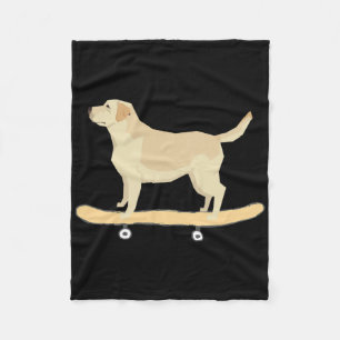 Lustiges Labrador Skateboarding Hund T-Shirt Gesch Fleecedecke