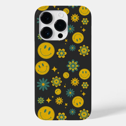 lustiges Lächeln Gesicht und grobe Blume Case-Mate iPhone Hülle (Rückseite)