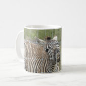 Lustiges lächelndes Zebra Kaffeetasse (Vorderseite Links)