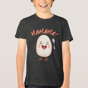 Lustiges Lachendes Ei Cartoon Jugend Tri-Blend T-S Shirt