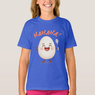 Lustiges Lachendes Ei Cartoon Mädchen T-Shirt Cu