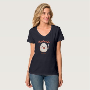 Lustiges Lachendes Ei Cartoon V-Ausschnitt T-Shirt