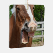 Lustiges lachendes Pferd Keramikornament (Rechts)