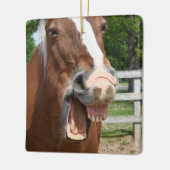 Lustiges lachendes Pferd Keramikornament (Links)