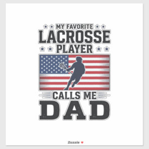 Lustiges Lacrosse-Vater-Amerikanische-Flagge-Vinta Aufkleber