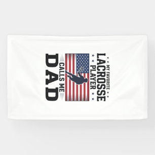 Lustiges Lacrosse-Vater-Amerikanische-Flagge-Vinta Banner