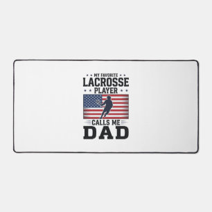 Lustiges Lacrosse-Vater-Amerikanische-Flagge-Vinta Schreibtischunterlage