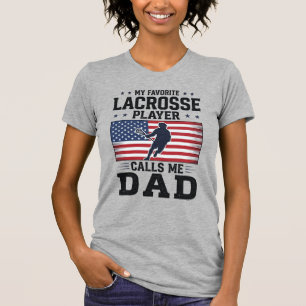 Lustiges Lacrosse-Vater-Amerikanische-Flagge-Vinta T-Shirt
