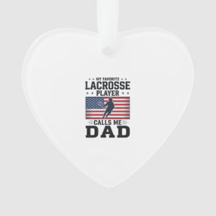Lustiges Lacrosse-Vater Amerikanisches Flagge Vint Ornament