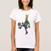 Lustiges Lama, das Fußball-Cartoon spielt T-Shirt (Vorderseite)