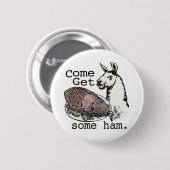 Lustiges Lama, das Schinken durch Mudge Studios Button (Vorne & Hinten)