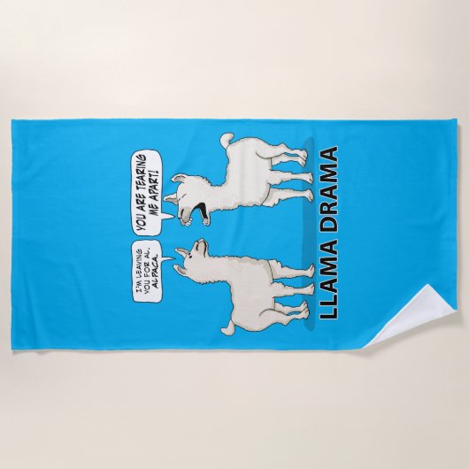 Lustiges Lama-Drama Strandtuch (Vorderseite)