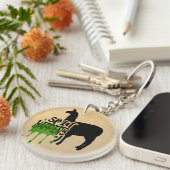 Lustiges Lama Meme Spucken geschieht Schlüsselanhänger (Vorderseite rechts)