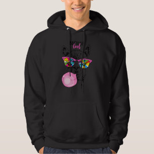 Lustiges Lama mit Regenbogenbrille, rosa Kaugummi Hoodie