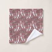 Lustiges Lama-Muster Badhandtuch Set (Waschlappen)