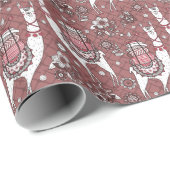 Lustiges Lama-Muster Geschenkpapier (Rolleneckpunkt)