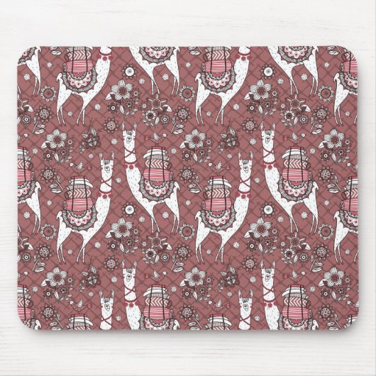 Lustiges Lama-Muster Mousepad (Vorne)