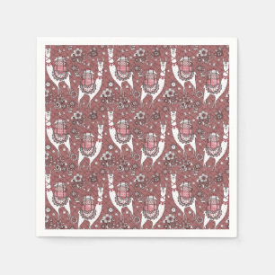 Lustiges Lama-Muster Serviette