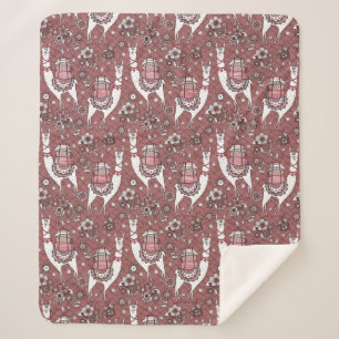 Lustiges Lama-Muster Sherpadecke