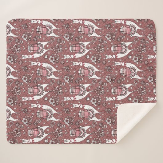 Lustiges Lama-Muster Sherpadecke (Vorderseite (Horizontal))