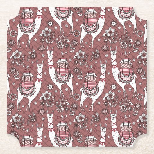 Lustiges Lama-Muster Untersetzer (Vorderseite)