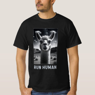 Lustiges Lama-Selfie-UFO-Quirky-Art T-Shirt