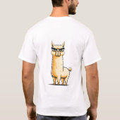 Lustiges Lama-T-Shirt mit Spruch 'Spit Happens' T-Shirt (Rückseite)