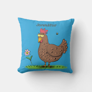 Lustiges Landhuhn rustikale whimsiwolle Cartoonfig Kissen