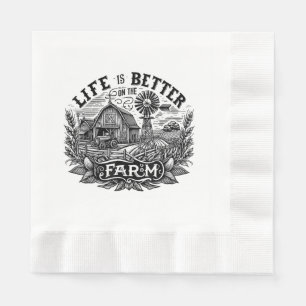 Lustiges Landleben ist besser auf dem Bauernhof Ba Serviette