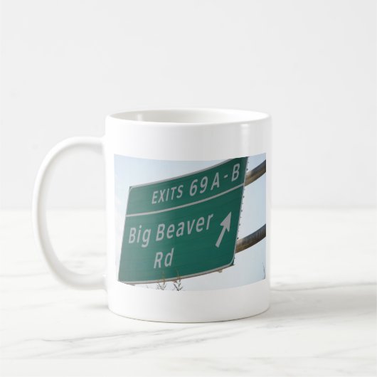 Lustiges Landstraßen-Zeichen-großes Kaffeetasse (Links)