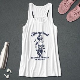 Lustiges Laufen Weil Mord Falsch Ist Retro Tank Top