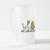 lustiges laufendes Gemüse Mattglas Bierglas (Vorderseite Links)
