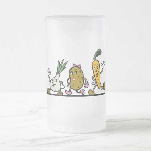 lustiges laufendes Gemüse Mattglas Bierglas (Mittel)
