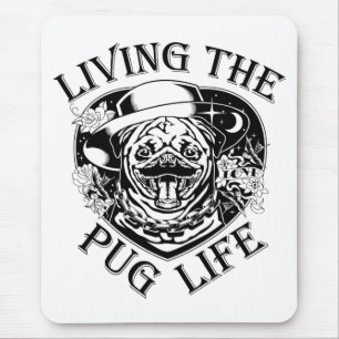 Lustiges Leben Das Mops-Leben Vintage Mousepad
